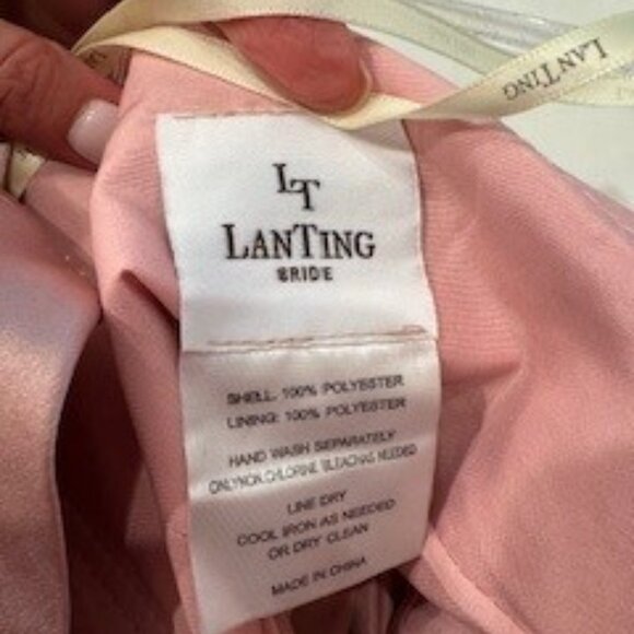 Blush Pink Satin & Lace Formal Gown or Mother-Of-The-Bride Dress. - Picture 5 of 8